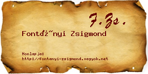 Fontányi Zsigmond névjegykártya