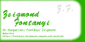 zsigmond fontanyi business card
